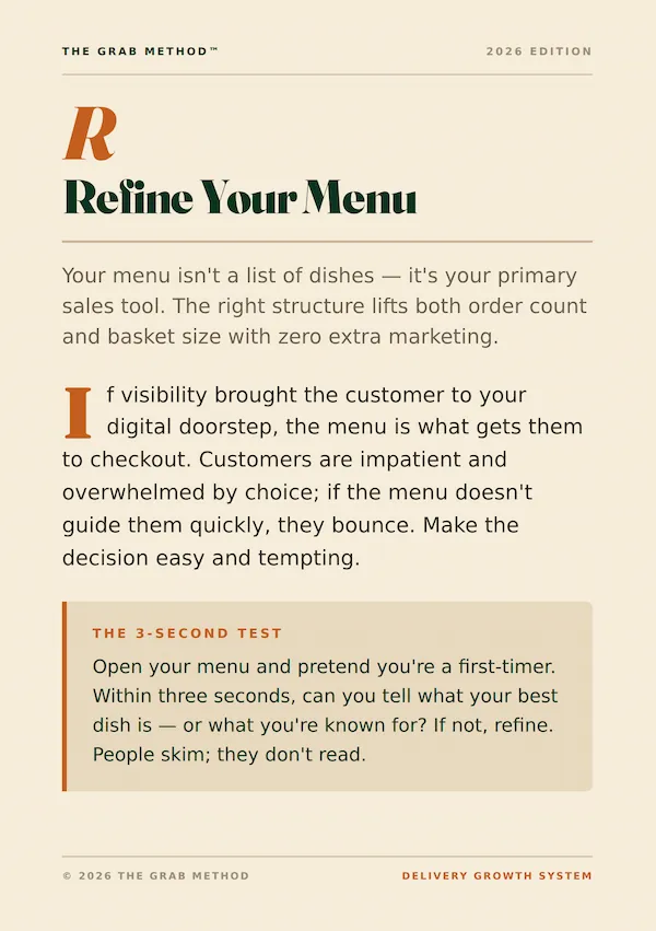 Refine Your Menu chapter