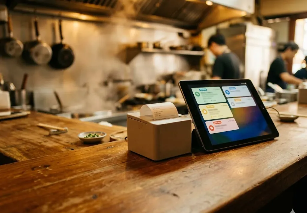 A Southeast Asian restaurant during a delivery rush